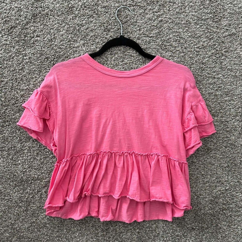 Altar’d State Pink Ruffle Blouse